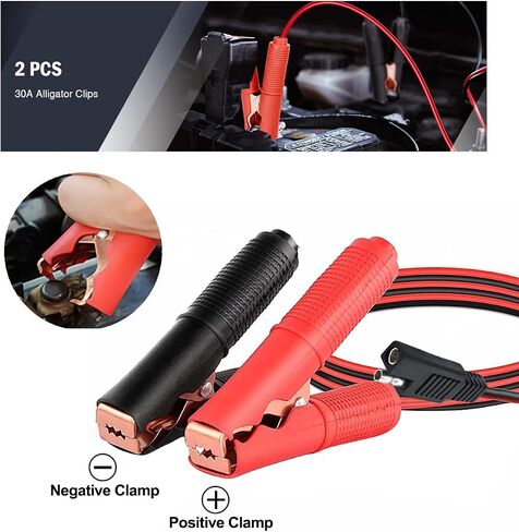 SAE Connector to Battery Clips SAE Alligator Clips 14AWG Battery Alligator Clips to SAE 12V 24V for Battery Charging Or Other Equipment (1m) in Saudi Arabia