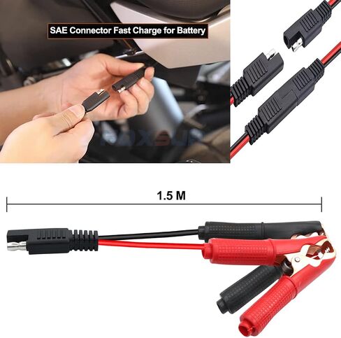 SAE Connector to Battery Clips SAE Alligator Clips 14AWG Battery Alligator Clips to SAE 12V 24V for Battery Charging Or Other Equipment (1m) in Saudi Arabia