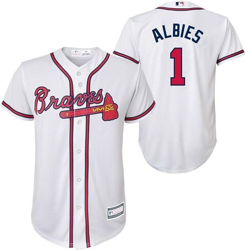 OuterStuff Ozzie Albies Atlanta Braves MLB Kids 4-7 White Home Player Jersey in Saudi Arabia