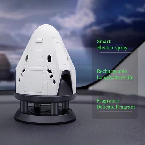 ناشرات الروائح العلاجية مع مستشعر ذكي لوقوف السيارات، ضوء تنفس LED، منقي هواء USB، موزع روائح عطرية لاسلكي فائق الهدوء لديكور المنزل وغرفة السيارة (مركبة الفضاء التنين SpaceX) in Kuwait