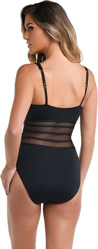 La Blanca Women's Standard Island Goddess Mesh Over The Shoulder One Piece Swimsuit in Saudi Arabia