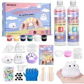 DIY Taba Squishy Making Kit,18oz Squishy Molds Silicone,Liquid Silicone 1:1 AB Ratio Epoxy Resin Mix for Squishy Making, Mold Cat Claw, Hamster, Rabbit,Gifts for Any Occasion