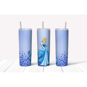 Cinderella Dis.ney Princesses 20oz Skinny Tumbler with lid and straw