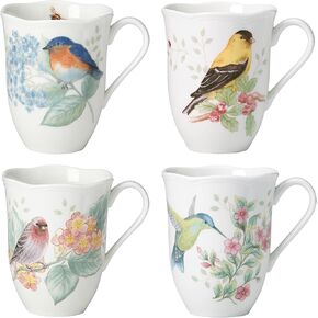 Lenox Butterfly Meadow Flutter Porcelain Mugs, Set of 4, Multicolor