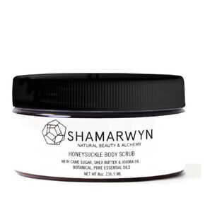 Honeysuckle Body Scrub Exfoliator Natural Organic Cane Sugar Shea Butter Jojoba for Silky Skin 4oz