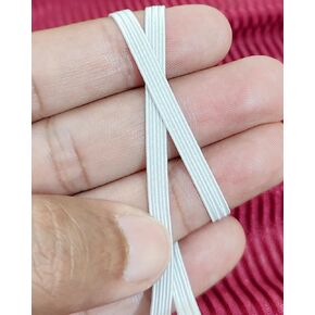 Noshad® White, 5mm - 1/5" Flat Elastic Band Cord for Sewing, Dressmaking, Haberdashery and Clothing DIY Arts and Crafts Accessory, Material, Supplies (10Meter - 11Yard)