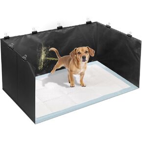 Dog Litter Box with Waterproof Liner, Foldable Dog Potty Tray Pee Pad Holder for Small Medium Dogs, Portable Indoor Toilet (35.4x23.6x15.7in)