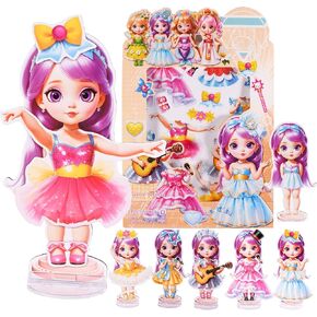 Magnetic Dress Up Dolls for Girls - Easter Basket Essentials Stuffers Toy - Cartoon Magnet Paper Dolls Gifts for Kids Toddlers Birthday Ages 3 4 5 6 7 (Style B)