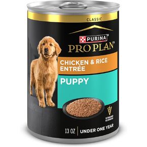 Purina Pro Plan Wet Puppy Food Pate, Wet Food Classic Chicken and Rice Entrée - (Pack of 12) 13 oz. Cans