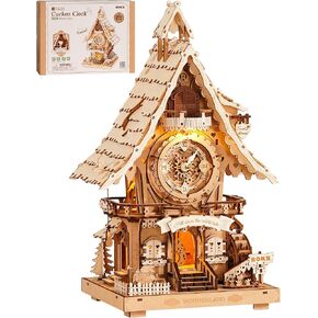 ROKR 3D Wooden Puzzles for Adults,Wooden Clock Model kit,435 Piece 3D Puzzles,Ideal Gift for Adults and Teens