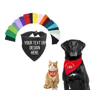 Personalized Dog Bandana Logo Clothes Bandanas Easter For Dogs Spring Birthday Girl Boy Plain Large Handkerchief Custom Adopt Me Scarf Size Medium Pet Service Wedding Holiday Big Bro Cat (X-Large)