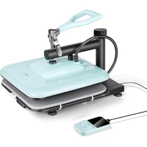 HTVRONT Heat Press Machine for T-Shirts, Heat Press 15 x 15 Professional Heats Up Fast & Distribute Heat Evenly, Swing Away T-Shirt Press Machine for HTV, Sublimation, Heat Transfer Projects (Blue)