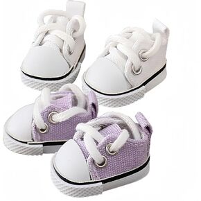 2 Pair Shoes for Labubu 17cm Suitable for La bubu Accessories(Black+White)