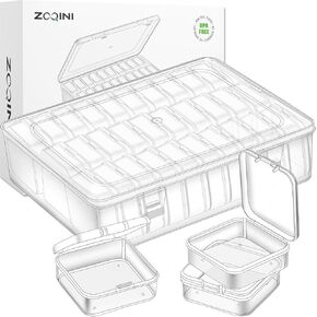 Bead Organizer, 90Pcs Small Clear Plastic Bead Storage Containers with Label, 3 Large Craft Storage Cases with Hinged Lid, Storage Box for Jewelry Making Diamond Art DIY Bracelet Seed Screw Mini Parts