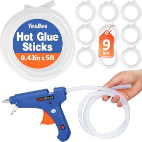 3 Pack Hot Glue Sticks Rolls, Full Size 5 FT Long x 0.43" Diameter Glue Sticks for Glue Gun, Widely Used in Wood, Metal, Glass, Plastic, Floral, Fabric, and More
