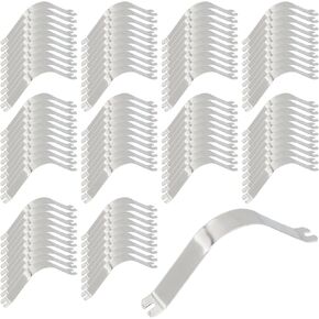 100pcs Aluminum Alloy Picture Framing Tools 3.35" x 0.35" Bow Shape Picture Frame Hardware Spring Clips for DIY Artwork Painting