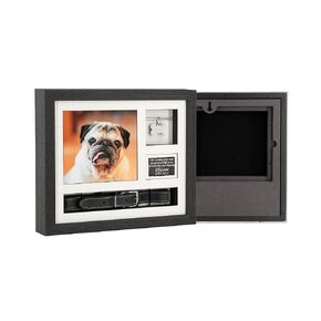 Dog Ashes Keepsake | Pet Urns for Dogs Ashes from Solid Wood | 14x11" Pet Memory Box with Pet Urn for Cat Dog Ashes | Pet Keepsake Urns for Dogs Ashes with Collar and Tag Gift Set (Black)