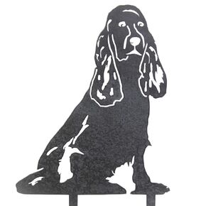 Corten Steel Cocker Spaniel Dog Silhouette Yard Stake (Small)