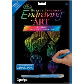 Royal Brush Hot Air Balloons Rainbow Foil Engraving Art Kit 8"X10"