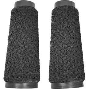 Elastic Thread for Sewing, Tex 260. Elastic Thread Great for Shirring, Gathering, Smocking. Thickness 0.5mm. 2 Cones (White & Black, 1093 Yards (Total))