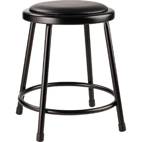 National Public Seating6418-10 NPS 18" Heavy Duty Vinyl Padded Steel Stool, Black