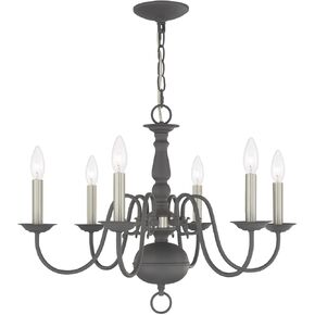 Livex Lighting 5006-01 Williamsburgh 6 Light Antique Brass Chandelier