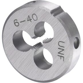 CoCud Round Thread Repair Die, 12-32 UNF Die 20mm OD, Alloy Tool Steel Cylindrical Pipe Threading Tool with 4 Chip Holes - (Applications: for Threading Repairing) in Kuwait