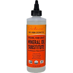 Verdana Food Grade Mineral Oil Alternative – 8 Fl Oz – Coconut-Based, Petroleum-Free – Cutting Board Oil, Furniture Polish, Machine & Tool Lubricant