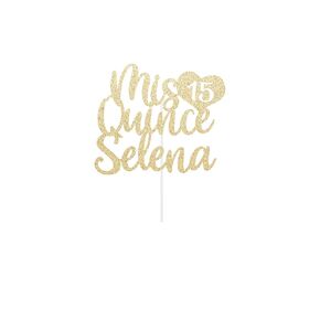 Personalized Mis Quince Quinceañera Cake Topper - 15th Birthday - any color glitter