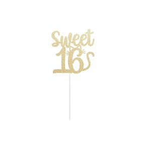 Sweet 16 Cat Cake Topper 16 Birthday Sign Centerpiece