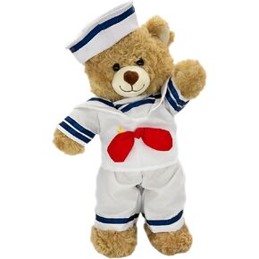 Sailor Boy Outfit with Hat for 14-18 inch Stuffed Animals – Nautical Costume Clothes Set for Plush Toy or Bear Adorable Uniform Doll Dress Up Gift for Kids