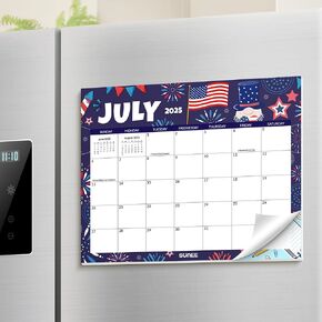 SUNEE Fridge Calendar 2025-2027 from July 2025 to June 2026, Magnetic Calendar for Refrigerator 8"x10" with Magnet Monthly for Family or Kitchen, Seasonal