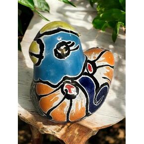 Talavera Mini Animal Ornaments - Frog, Chicken, Dragonfly, Cricket, Bullhead | Mexican Pottery Yard Decor | Colorful Hanging Wall Sculptures | Indoor Outdoor Garden Decorations (Cricket)