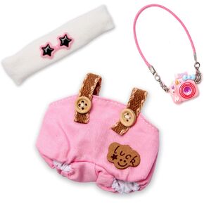 Dolls Clothes Set for 15cm/17cm Dolls Accessories, 3 Piece Set Outfits for Doll, Handcrafted Stylish Doll Clothes for Doll (NO Doll) (Purple)
