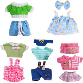 Doll Clothes for Doll 5 Pack Outfits for 15cm/5.91Inches for 17cm/6.7Inches Doll Play & Display (No Dolls Included) (5 Pack Outfits(No Dolls))