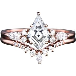 925 Sterling Silver Vintage Kite Cut Moissanite Engagement Ring Set with Marquise Diamond Style Bridal Wedding Rings for Women in Saudi Arabia