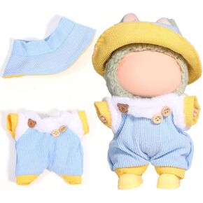 AICase for Labubu Clothes/for Labubu Outfits,Clothes Set for 17cm Lububu Doll,3 Piece Set Hat Clothing for LA BUBU, Boys and Girls Stylish Adorable Dolls Clothes Accessories (No Doll)_08