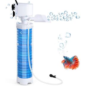 20-100 Gal Multifunction Power Aquarium Filter, Up to 320GPH Adjustable Bubble & Silent Dual Mode Internal Fish Tank Filter for Filtration, Oxygenation, Circulation, Wavemaker
