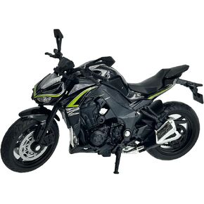 Welly Die Cast Motorcycle Black Kawasaki 2017 Z1000R, 1:18 Scale, Collectible Model Dirt Bike
