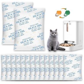 16 Pack Pet Food Desiccant Packs with Color Indicating, Compatible with Petkit & Pawsync Automatic Cat Feeder, Replaced Desiccant for Most Automatic Pet Feeders, Individually Wrapped