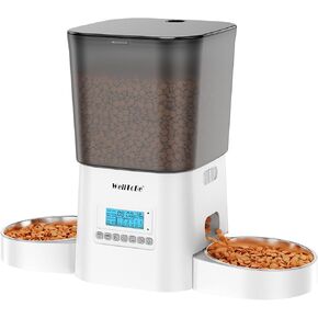WellToBe Automatic Cat Feeders 2 Cats, 3.5L Timed Auto Pet Feeder for Cat with Dry Food Dispenser, Dual Power Supply, 10s Voice Recorder, Automatic Cats Feeder for Small Pets Indoor.