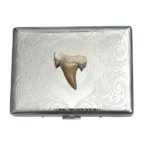 Stainless Steel shark tooth Cigarette Case Business Card ID Holder