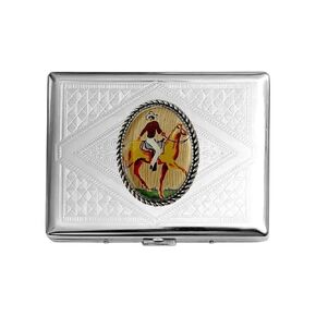 Stainless Steel WESTERN COWBOY Cigarette Case Business Card ID Holder /C3