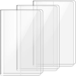 3 Pack A5 Clear Cover Transparent A5 Size 13 x 8. 74 Inches Jelly Notebook Cover for Journal Weeks Planners and Books