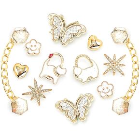 12 PCS Flower Pearl Shoe Charms for Girls ، DIY Shoes Decoration Cute Clog Associory Jewelry for Women ، Hose Decorations for Handals ، Bling Pretty Fancy Charms for Party Form in Saudi Arabia