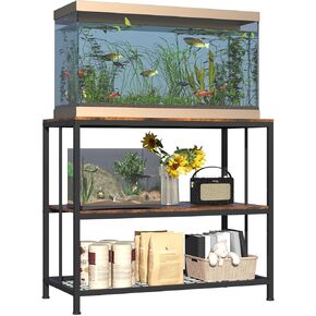 10-20 Gallon Fish Tank Stand,Heavy Duty Metal 20 Gallon Aquarium Stand 3-Tier Adjustable Storage Shelves for 5-20 Gallon Fish /Turtle/Reptile Tank-24.8*11.8*30.7"