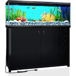 TC-HOMENY 55-75 Gallon Fish Tank Stand, Aquarium Stand with Charging Station and Large Storage Cabinet, 880LBS Capacity, 5-75 Gallon Tank Stand, Fit for Living Room, 29" L x 16.5" W Tabletop