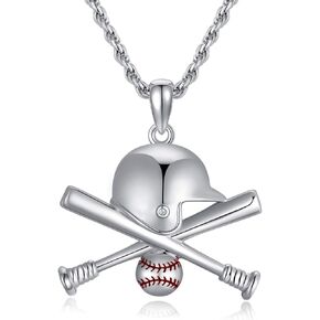 قلادة بيسبول من الفضة الاسترلينية من الكتاب المقدس الصليب الفيلبي 4:13 يمكنني فعل كل شيء البيسبول قلادة هدية للرجال الولد in Kuwait