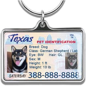 Custom Dog Driver License ID Tags for Dogs and Cats - Personalized Engraved Metal ID Tag, Durable State-Compliant Pet License Tags with Name & Phone Number, Unique Gift for Pet Lovers (All States)