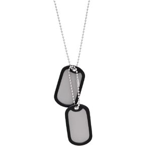 Paialco Stainless Steel Dog Tags Military Set Complete with Chains & Black Silencers